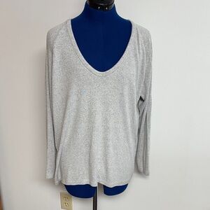 Brandy Melville Gray Women's V-Neck Top